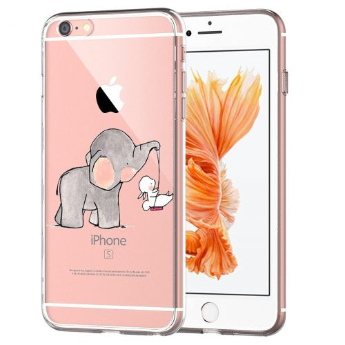  Case for iPhone 6 6S,Wouier Thin Case Cover TPU Rubber Gel 4.7, Transparent Clear Back Case, Soft Silicone-Panda pattern