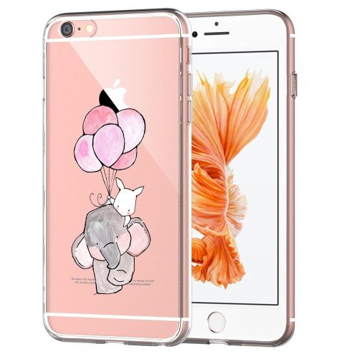  Case for iPhone 6 6S,Wouier Thin Case Cover TPU Rubber Gel 4.7, Transparent Clear Back Case, Soft Silicone-Panda pattern