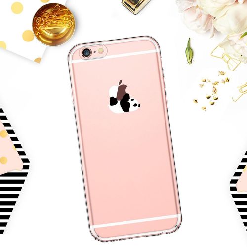  Case for iPhone 6 6S,Wouier Thin Case Cover TPU Rubber Gel 4.7, Transparent Clear Back Case, Soft Silicone-Panda pattern