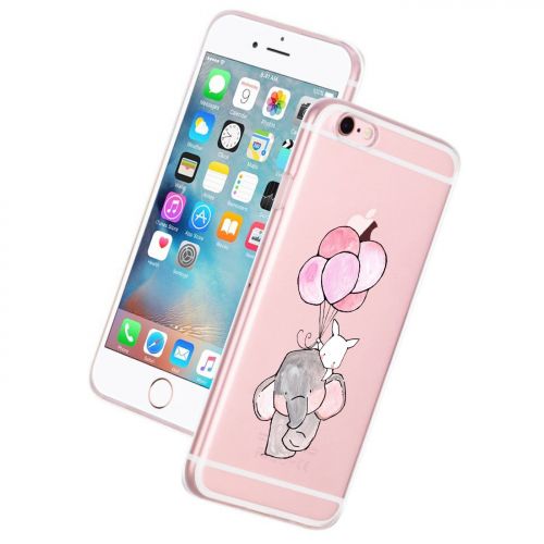  Case for iPhone 6 6S,Wouier Thin Case Cover TPU Rubber Gel 4.7, Transparent Clear Back Case, Soft Silicone-Panda pattern