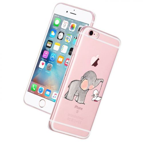  Case for iPhone 6 6S,Wouier Thin Case Cover TPU Rubber Gel 4.7, Transparent Clear Back Case, Soft Silicone-Panda pattern