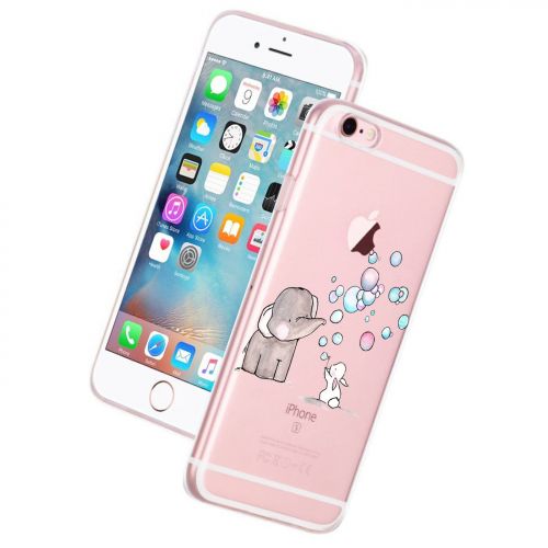  Case for iPhone 6 6S,Wouier Thin Case Cover TPU Rubber Gel 4.7, Transparent Clear Back Case, Soft Silicone-Panda pattern