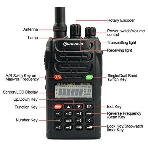  Wouxun KG-UVD1P VHFUHF Dual Band Two Way Radio (Black)