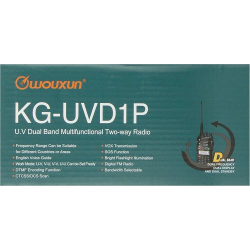  Wouxun KG-UVD1P VHFUHF Dual Band Two Way Radio (Black)