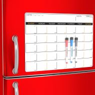 WowThings! Magnetic Dry Erase Calendar - Monthly Planner Board for Fridge - Family Weekly Whiteboard Organizer - Refrigerator To-Do List for Kitchen - Reusable Writing Pad Magnets - Day and W