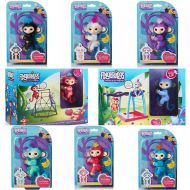 WowWee Complete Set Of 8 Fingerlings Baby Monkeys, Jungle Gym And Monkey Bars Playsets