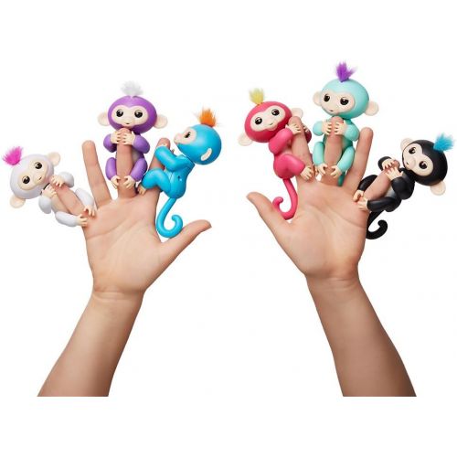  [아마존베스트]Fingerlings - Interactive Baby Monkey - Finn (Black with Blue Hair) By WowWee