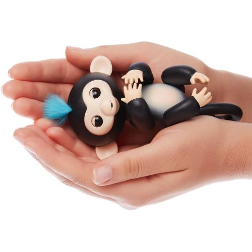  [아마존베스트]Fingerlings - Interactive Baby Monkey - Finn (Black with Blue Hair) By WowWee