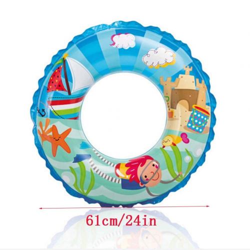  Wowelife Thole Transparent Swimming Floats Inflatable Swim Ring for Baby Bath Neck Float Pool Ring with Hand Pump 61cm Suitable for Children Aged 6-10 3pcs