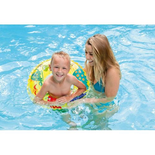  Wowelife Thole Transparent Swimming Floats Inflatable Swim Ring for Baby Bath Neck Float Pool Ring with Hand Pump 61cm Suitable for Children Aged 6-10 3pcs