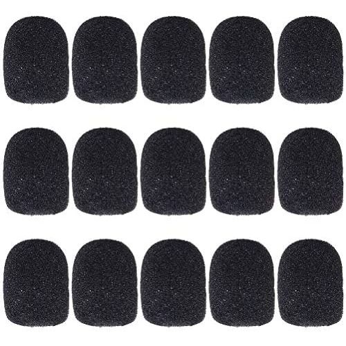  [아마존베스트]Wowot 15 x Replacement Foam Microphone and Headset Windshield Black