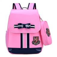 School Bags For Girls, Wraifa Cute Bow Backpack for kids elementary Grade 1-6 (Pink School Bags For Girls, Large)