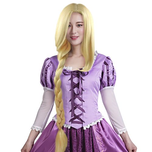  Wraith of East Princess Tangled Rapunzel Wig Long Braids Wig Adult Gold