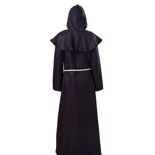  Wraith of East Medieval Monk Renaissance Priest Robe Costume Unisex Plague Doctor Cosplay Adult Halloween Hooded DIY Fancy Dress Outift