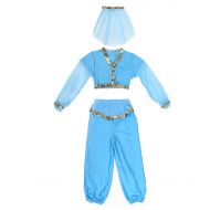 Wraith of East Jasmine Costume Kids Princess Girls Classic Fancy Dress Halloween Aladdin Party Belly Skirt Dance Pants Veil