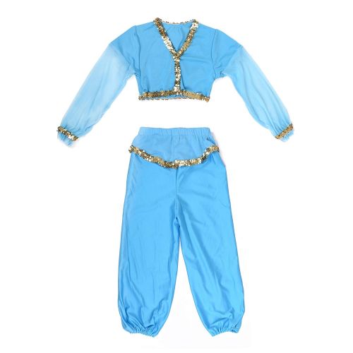  Wraith of East Jasmine Costume Kids Princess Girls Classic Fancy Dress Halloween Aladdin Party Belly Skirt Dance Pants Veil