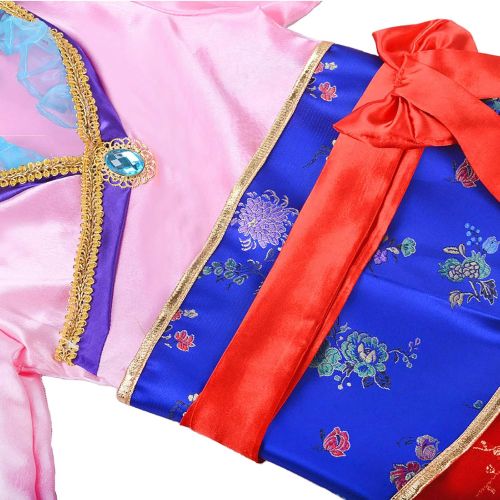  Wraith of East Mulan Costume Kids Chinese Princess Classic Girls Fancy Dress Halloween Party Pink