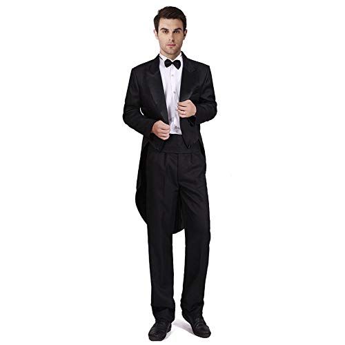  할로윈 용품Wraith of East Mens Formalities Tuxedo Costume Vintage Hollywood Formal Tailcoat Slim Fit Peak Lapel Suit Tux Pants Tail Coat 4pcs/Set