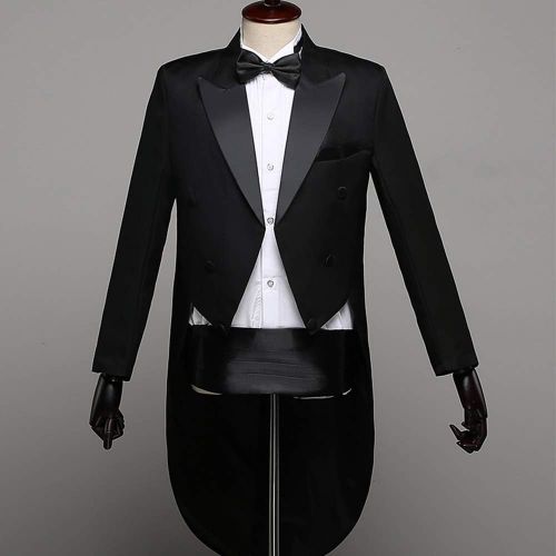  할로윈 용품Wraith of East Mens Formalities Tuxedo Costume Vintage Hollywood Formal Tailcoat Slim Fit Peak Lapel Suit Tux Pants Tail Coat 4pcs/Set