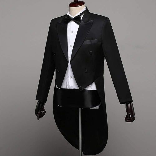  할로윈 용품Wraith of East Mens Formalities Tuxedo Costume Vintage Hollywood Formal Tailcoat Slim Fit Peak Lapel Suit Tux Pants Tail Coat 4pcs/Set