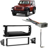 Harmony Audio Fits Jeep Wrangler 2003-2006 Single DIN Stereo Harness Radio Install Dash Kit