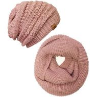 [아마존 핫딜] Wrapables Winter Warm Knitted Infinity Scarf and Beanie Hat
