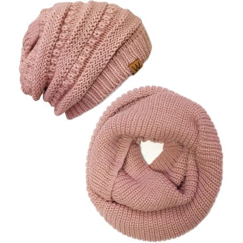  [아마존 핫딜] Wrapables Winter Warm Knitted Infinity Scarf and Beanie Hat