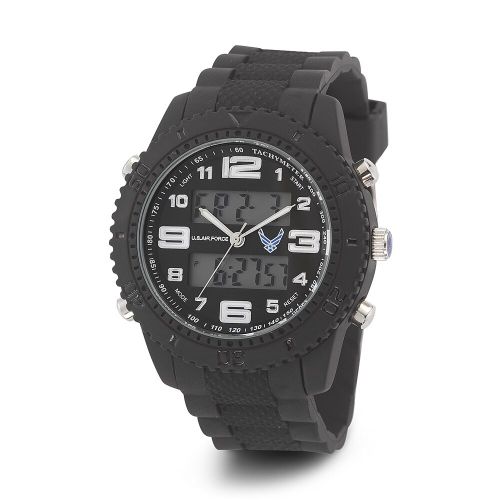  Wrist Armor Mens 37300005 U.S. Air Force C27 Black Tachymeter Watch