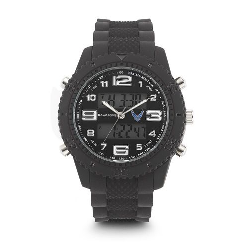  Wrist Armor Mens 37300005 U.S. Air Force C27 Black Tachymeter Watch