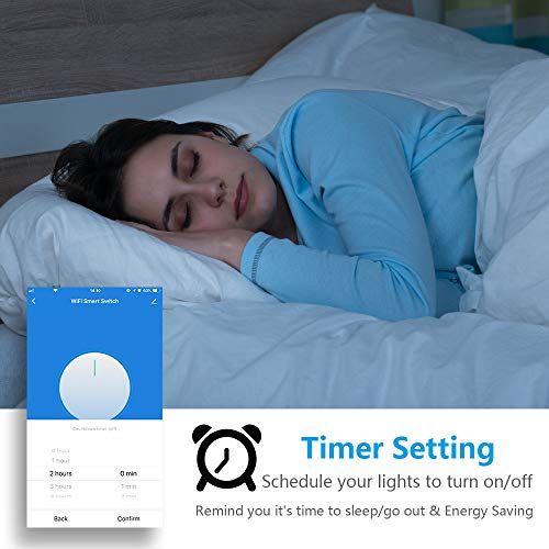  [아마존베스트]Smart Light Switch Compatible with Alexa/Google Assistant/IFTTT, Wsdcam WiFi Wall Switch App and Voice Control, In-Wall Timer Switch for Lights Fans Motors, No Hub Required - 2 Pac