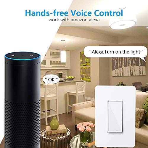  [아마존베스트]Smart Light Switch Compatible with Alexa/Google Assistant/IFTTT, Wsdcam WiFi Wall Switch App and Voice Control, In-Wall Timer Switch for Lights Fans Motors, No Hub Required - 2 Pac