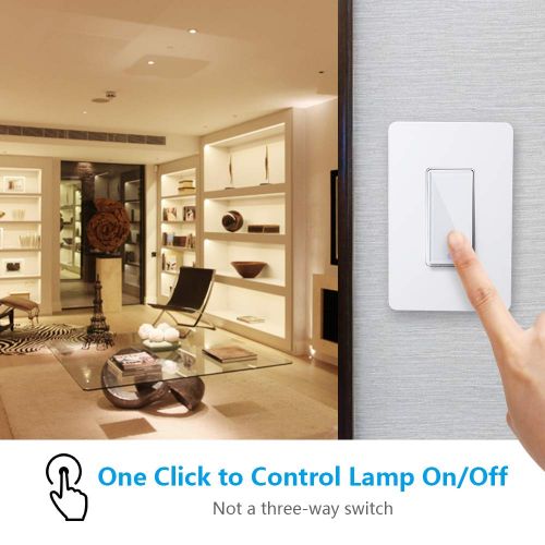  [아마존베스트]Smart Light Switch Compatible with Alexa/Google Assistant/IFTTT, Wsdcam WiFi Wall Switch App and Voice Control, In-Wall Timer Switch for Lights Fans Motors, No Hub Required - 2 Pac