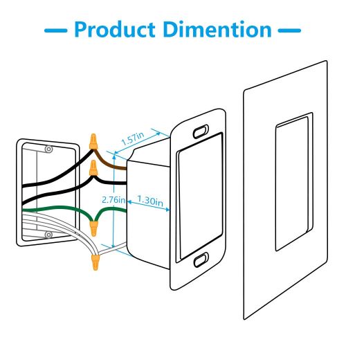  [아마존베스트]Smart Light Switch Compatible with Alexa/Google Assistant/IFTTT, Wsdcam WiFi Wall Switch App and Voice Control, In-Wall Timer Switch for Lights Fans Motors, No Hub Required - 2 Pac