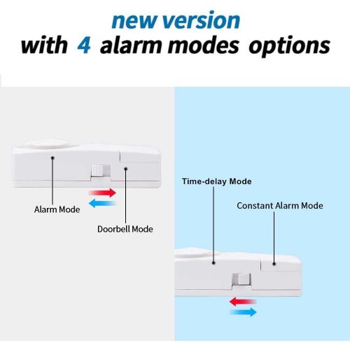  [아마존베스트]Wsdcam Door and Window Alarm for Home Wireless Alarm Security System Magnetic Alarm Sensor Time Delay Alarm Loud 110 dB, 4-in-1 Mode Window Alarms 10 Pack