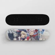 Wsjdmm Anime Skateboard for Azur Lane Prinz Eugen Z23, Pro Skateboard - Double Kick Skateboards for Adults 7 Layer Canadian Maple Wood Tricks Skateboard