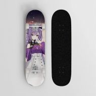 Wsjdmm Anime Skateboard for Genshin Impact Keqing, Pro Skateboard - Double Kick Skateboards for Adults 7 Layer Canadian Maple Wood Tricks Skateboard