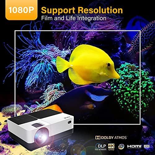  Wsky HD Projector 7500Lumens Outdoor Movie Projector with Best 84-LED Projection Technology, Dolby Sound, 1080P and 176 Display Supported, 50,000 Hrs LED Lamp Life