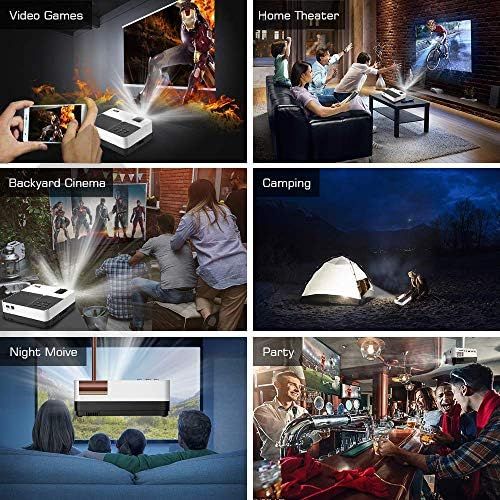  Wsky HD Projector 7500Lumens Outdoor Movie Projector with Best 84-LED Projection Technology, Dolby Sound, 1080P and 176 Display Supported, 50,000 Hrs LED Lamp Life