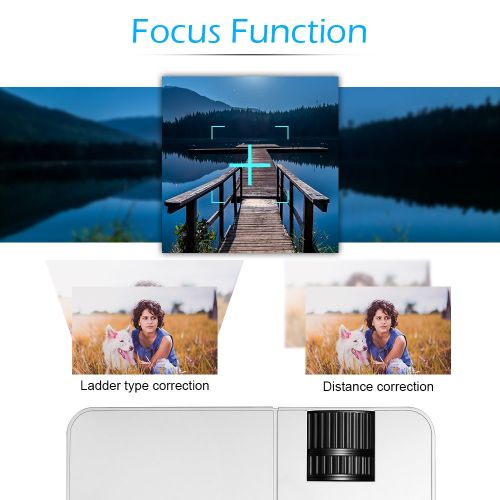  Wsky 2019 Newest LCD LED Outdoor Portable Home Theater Video Projector, Support HD 1080P Best for Outdoor Movie Night, Family, Compatible with Phone, PS4, Xbox, HDMI, USB, SD(Brown