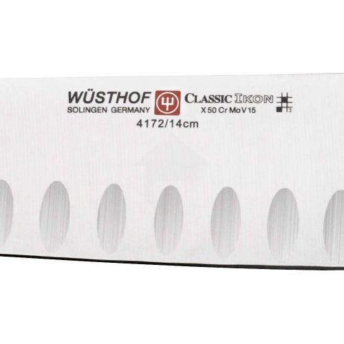  [아마존베스트]Wuesthof Wusthof Classic IKON Hollow Edge Santoku, 5-Inch, Black, Stainless