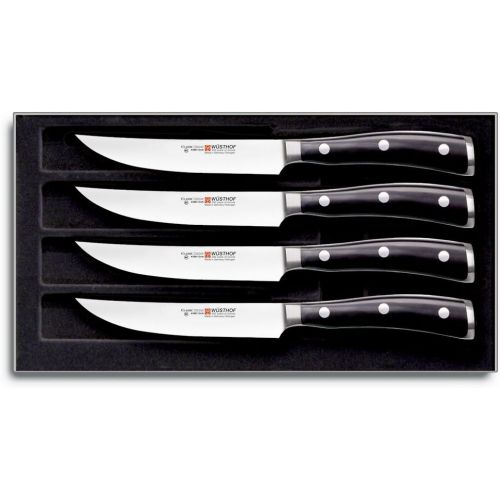  Wuesthof Wusthof Classic Ikon 4-Piece Steak Set, Black