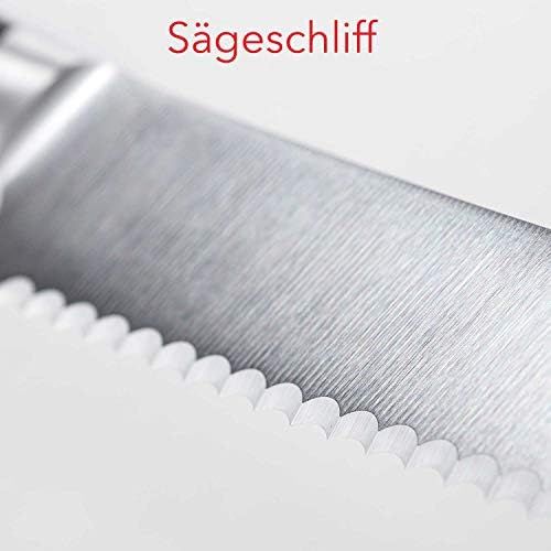  WSTHOF Wuesthof Brotmesser Sageschliff Classic 4151-26cm plus SCHARFsinnig Pizza- und Steakmesser ultra-sagescharf