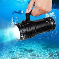 Wurkkos Dive Lights Scuba Diving Flashlight USB C Rechargeable Flashlight, Max 15000 Lumens Flashlight 6PCS Led, Underwater 100M Waterproof Flashlight for Diving Snorkeling