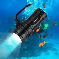 Wurkkos Diving Flashlight DL06 Max 15000 Lumen Scuba Dive Light, 100°Beam Angle Diving Light with 6 LED, IPX8 Waterproof Dive Torch 100m Underwater Flashlight Neutral White(5000K)