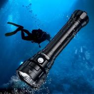 Wurrkos Dive Flashlight Max 13000 Lumen Super Bright Scuba Diving Light DL70 with 4pcs Led, IPX8 Waterproof Dive Torch Underwater 328ft, 4 Mode Night Dive Flashlight for Submarine Deep Sea Cave