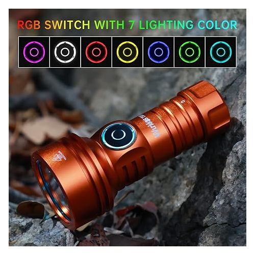  Wurkkos TS11 EDC Flashlight Rechargeable,Super Bright Led Pocket Flashlight with 616M Beam Distance,Compact LED Flashlight with Anduril 2.0 UI and SFT40 Led (Orange)