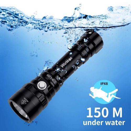  [아마존 핫딜]  [아마존핫딜]Wurkkos Tauchlampe, 2000 Lumen Taschenlampe, 150m wasserdicht Submarine Licht,XHP35 HD LED-Tauchlampen mit 1x18650 Akku und Ladegerat, IPX-8 wasserdicht fuer Aktivitaten im Innen- u