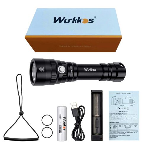  [아마존 핫딜]  [아마존핫딜]Wurkkos Tauchlampe, 2000 Lumen Taschenlampe, 150m wasserdicht Submarine Licht,XHP35 HD LED-Tauchlampen mit 1x18650 Akku und Ladegerat, IPX-8 wasserdicht fuer Aktivitaten im Innen- u