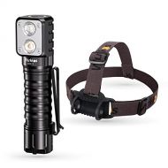 Wurkkos HD15 Rechargeable Headlamp,2000 Lumen Right Angle Flashlight with Magnetic Tailcap Dual LED Spotlight Flashlight with Short Tube for Walking Hiking Repairing Running Campin