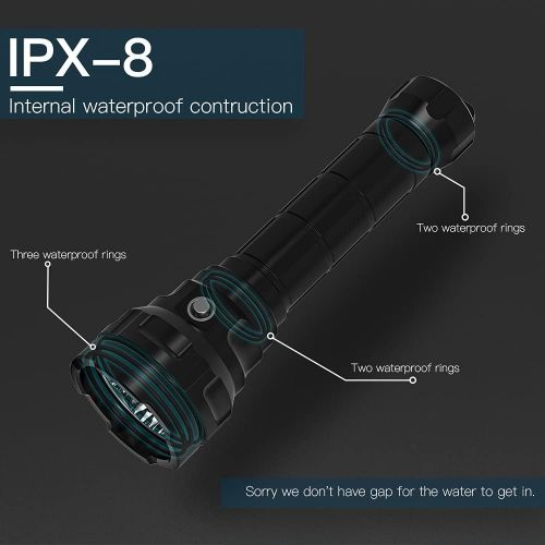  Wurkkos DL70 Scuba Diving Light, 13000lm Dive Torch Underwater 150m IPX8 Waterproof LED Submarine Flashlight 4 Mode for Underwater Activity( Include Batteries)